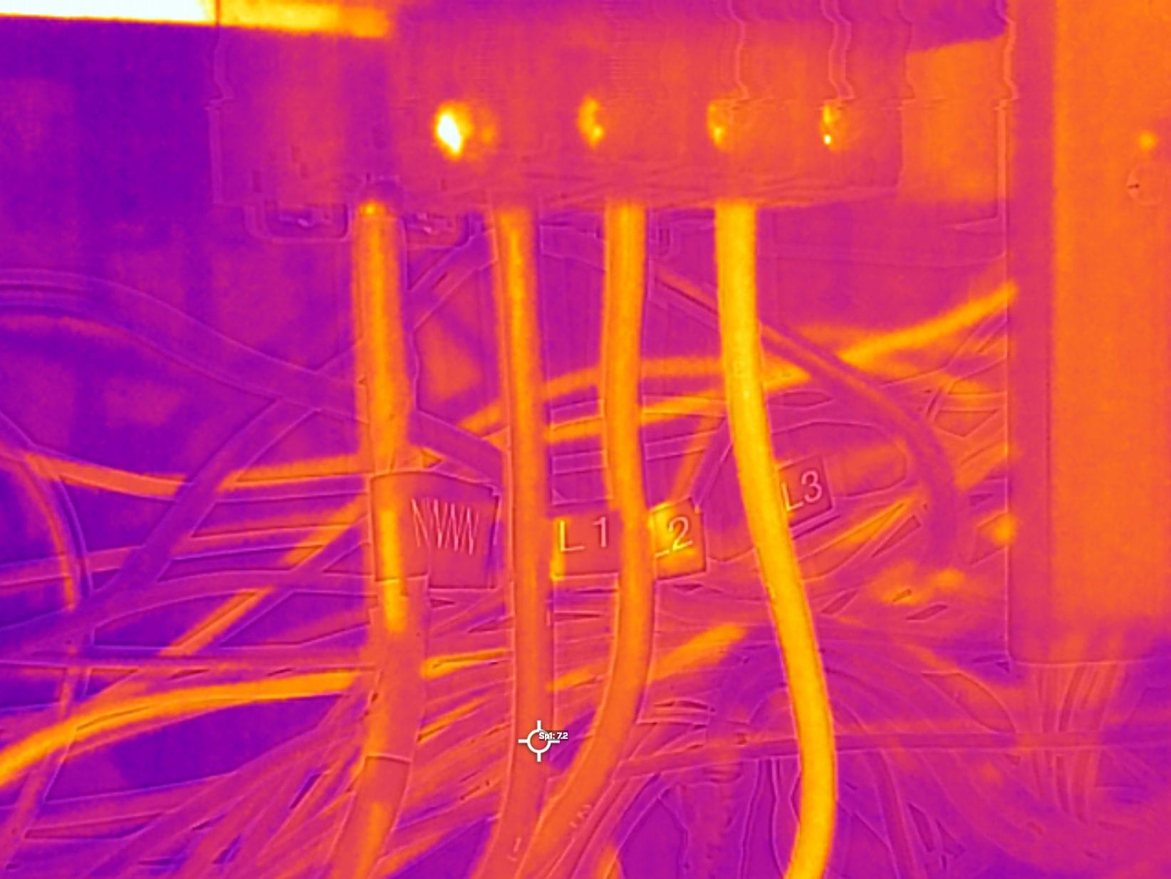 Electrical Distribution Board Thermal Inspection Warming Phase Conductor